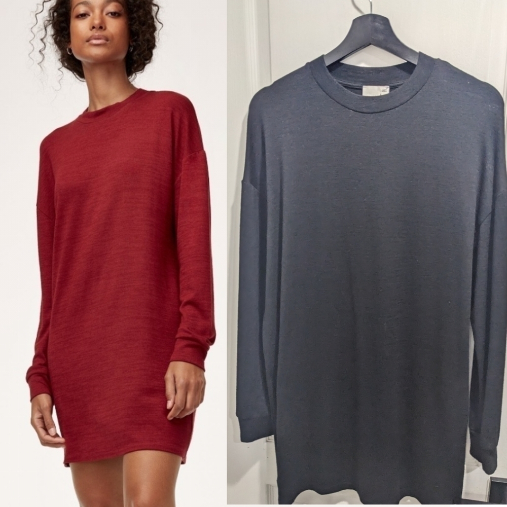 Aritzia Wilfred Free | Verna Long Sleeve Dress in Black
